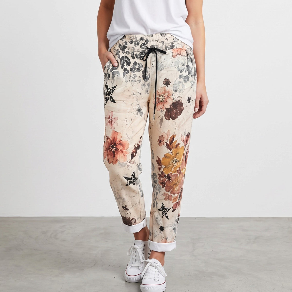 HALLIE VISCOSE ELASTANE PRINTED FOIL PANTS