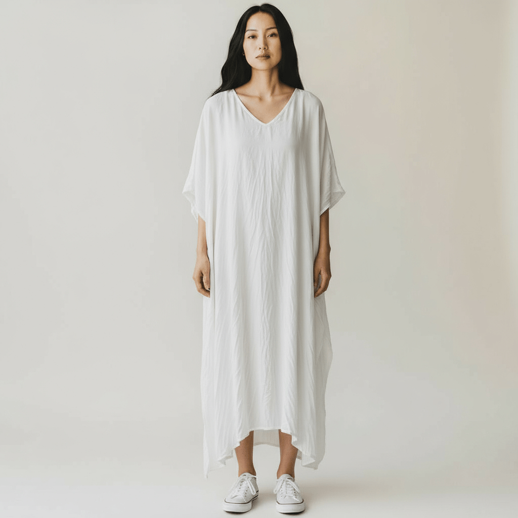 VALA SILKY TENCEL BLEND TUNIC DRESS