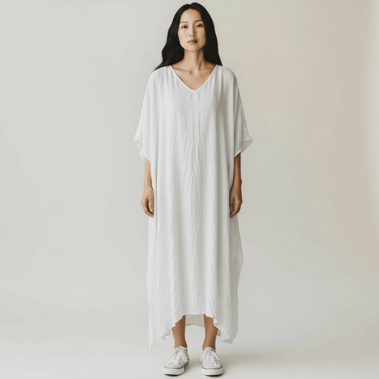 VALA SILKY TENCEL BLEND TUNIC DRESS