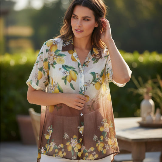 DARCY SOFT RAYON BLEND SILK LEMON SHIRT