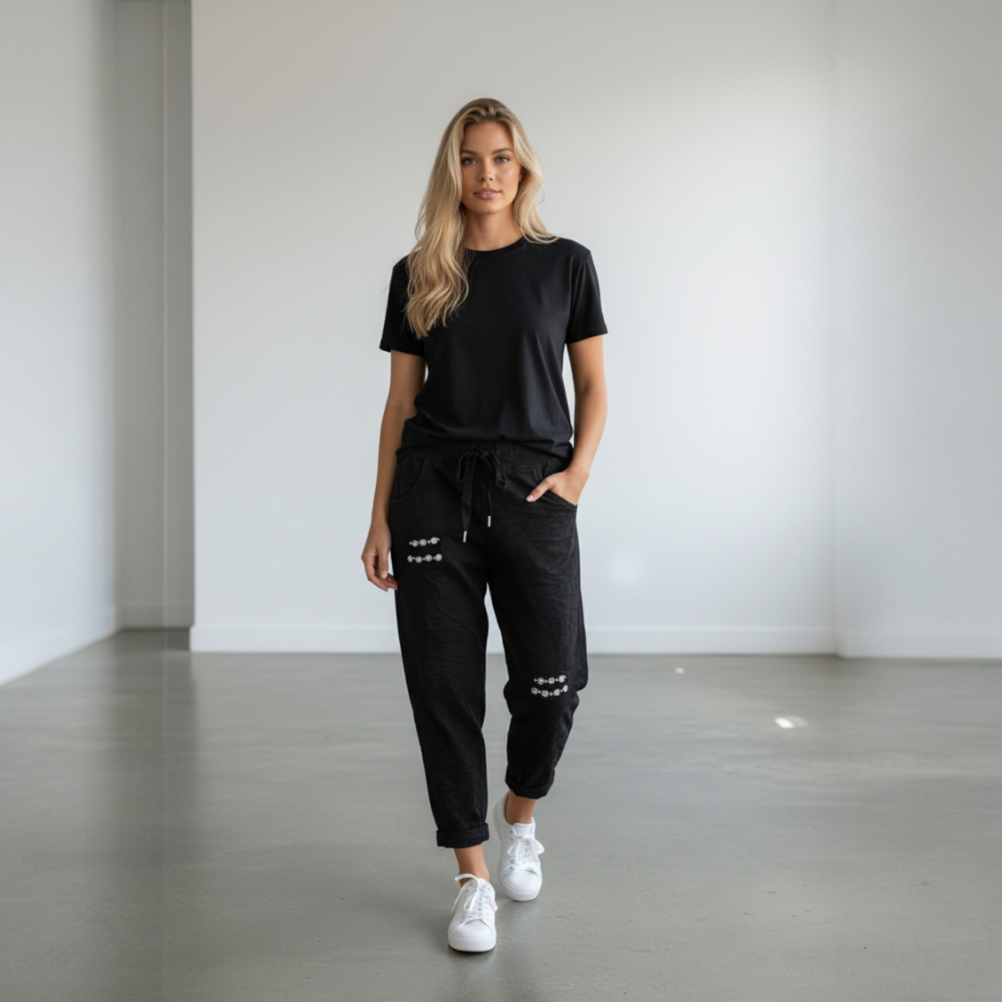 ARIA COTTON ELASTANE JEWEL PANTS