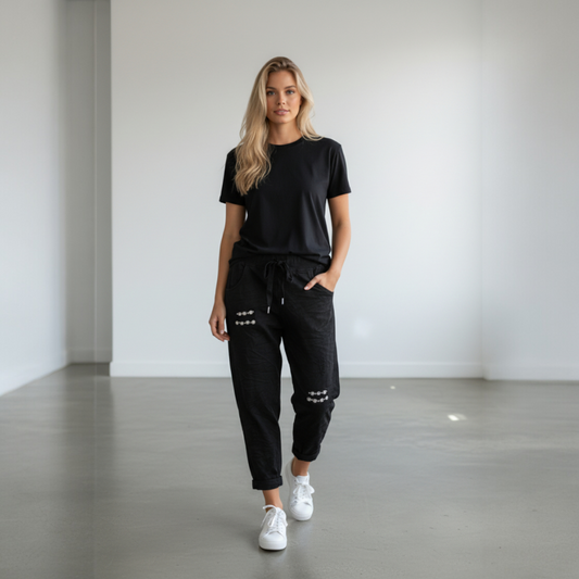 ARIA COTTON ELASTANE JEWEL PANTS