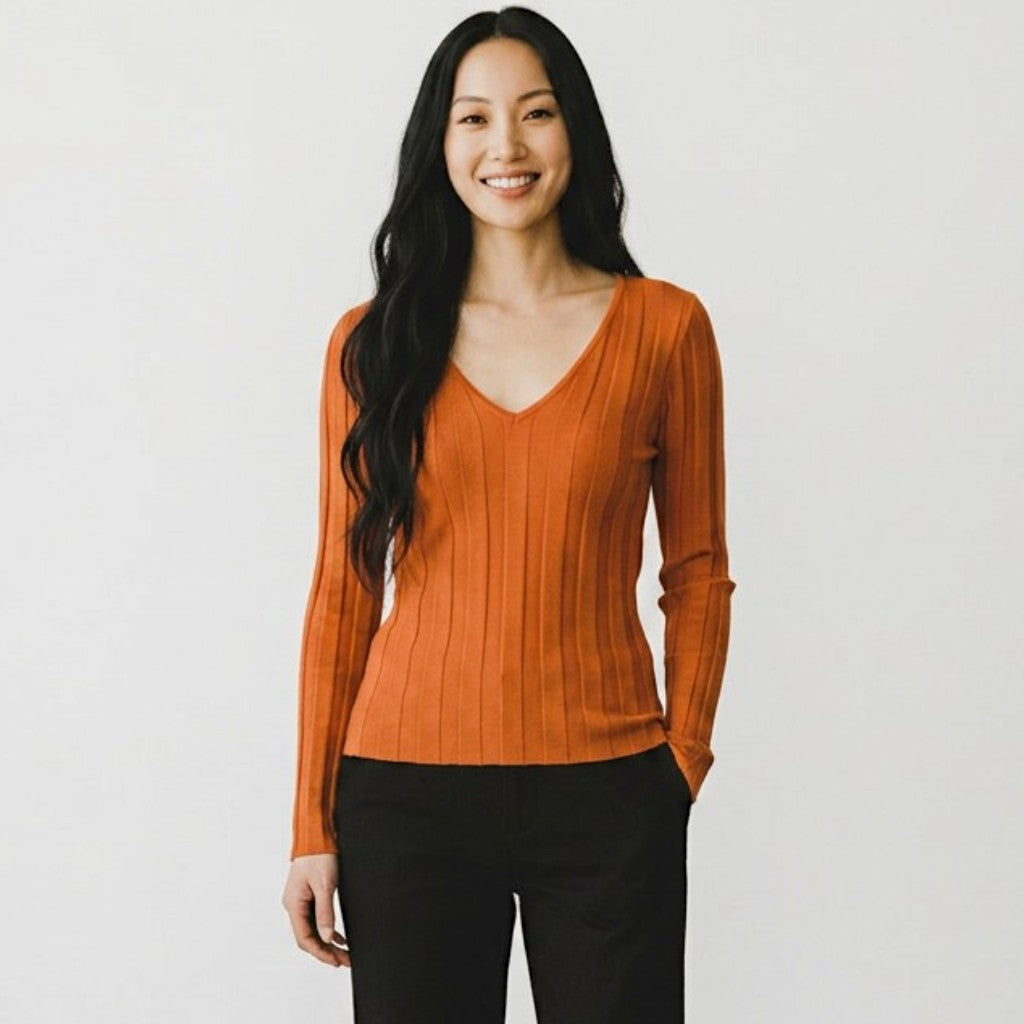 AMAYA SOFT KNIT RIB KNIT TOP