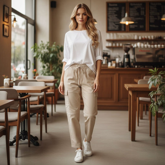 GABRIELA VISCOSE ELASTANE CARGO STYLE PANTS