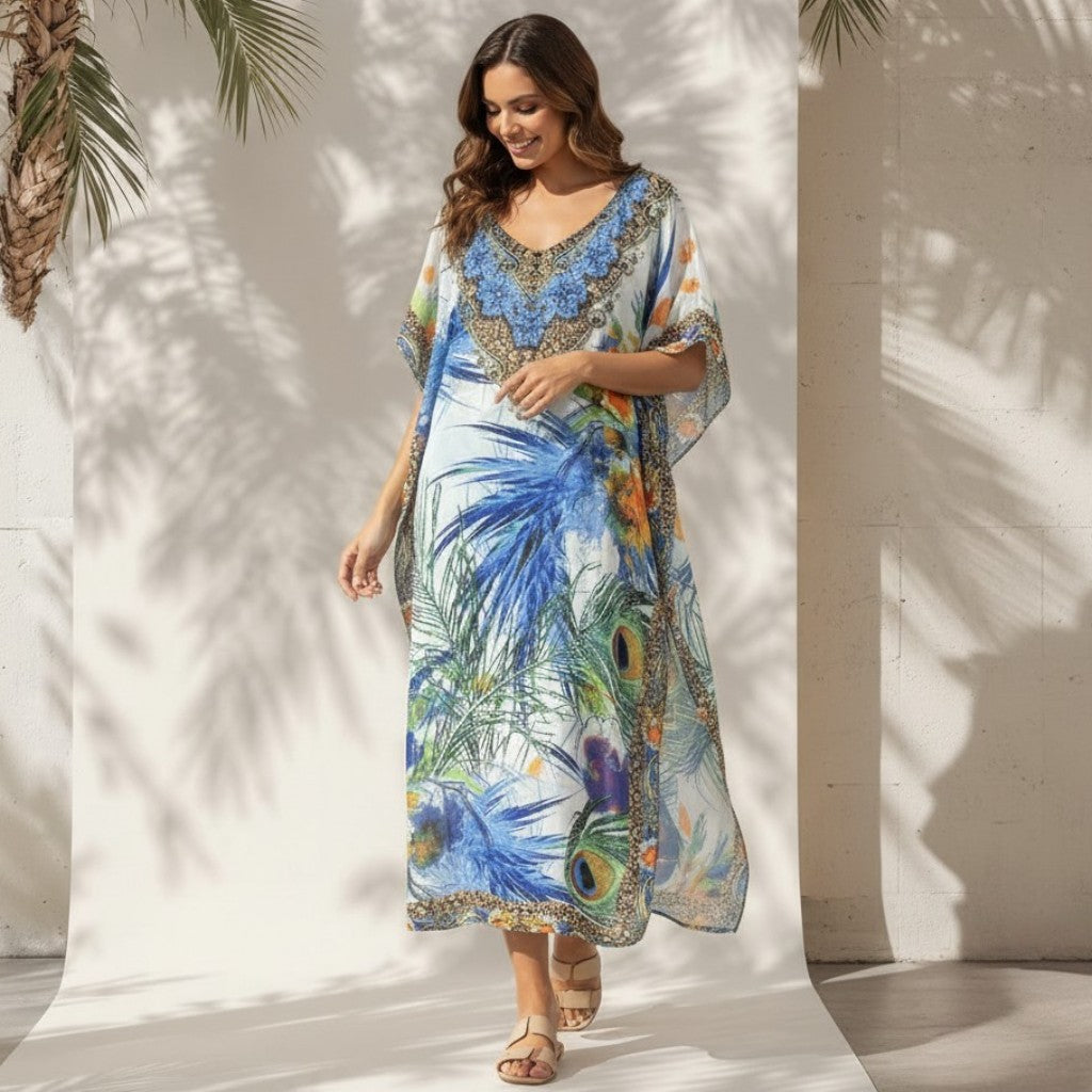 TALOOSHKA GEORGETTE PRINTED KAFTAN