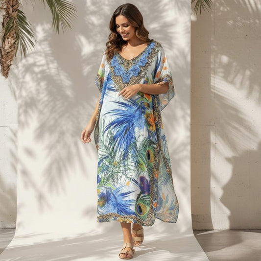 TALOOSHKA GEORGETTE PRINTED KAFTAN