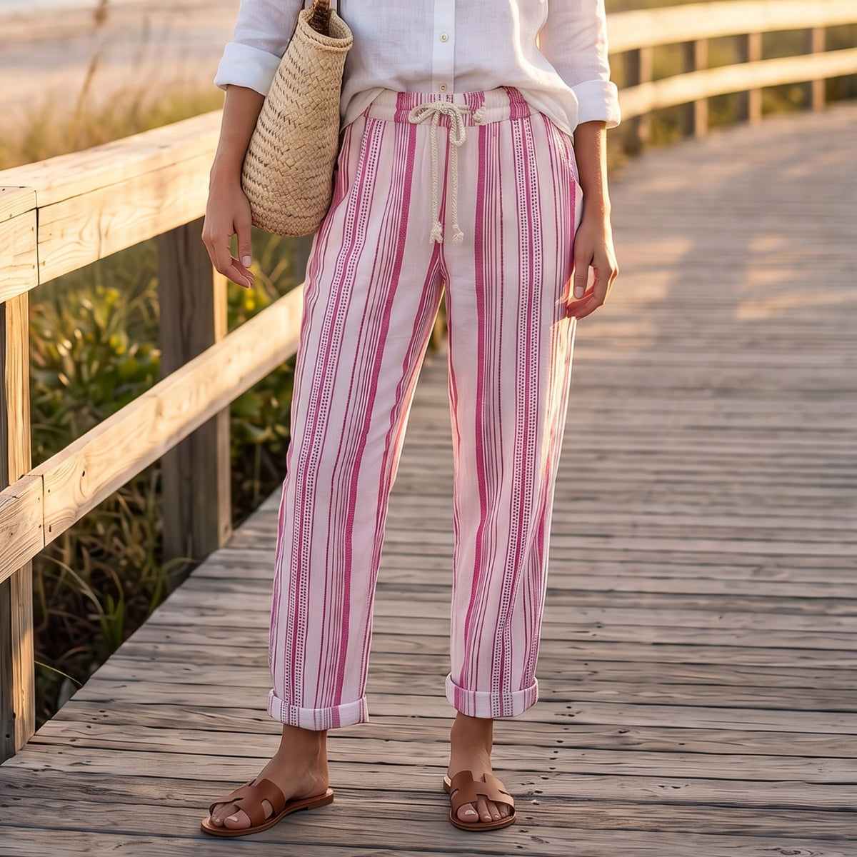 CADENCE COTTON STRIPE PANTS