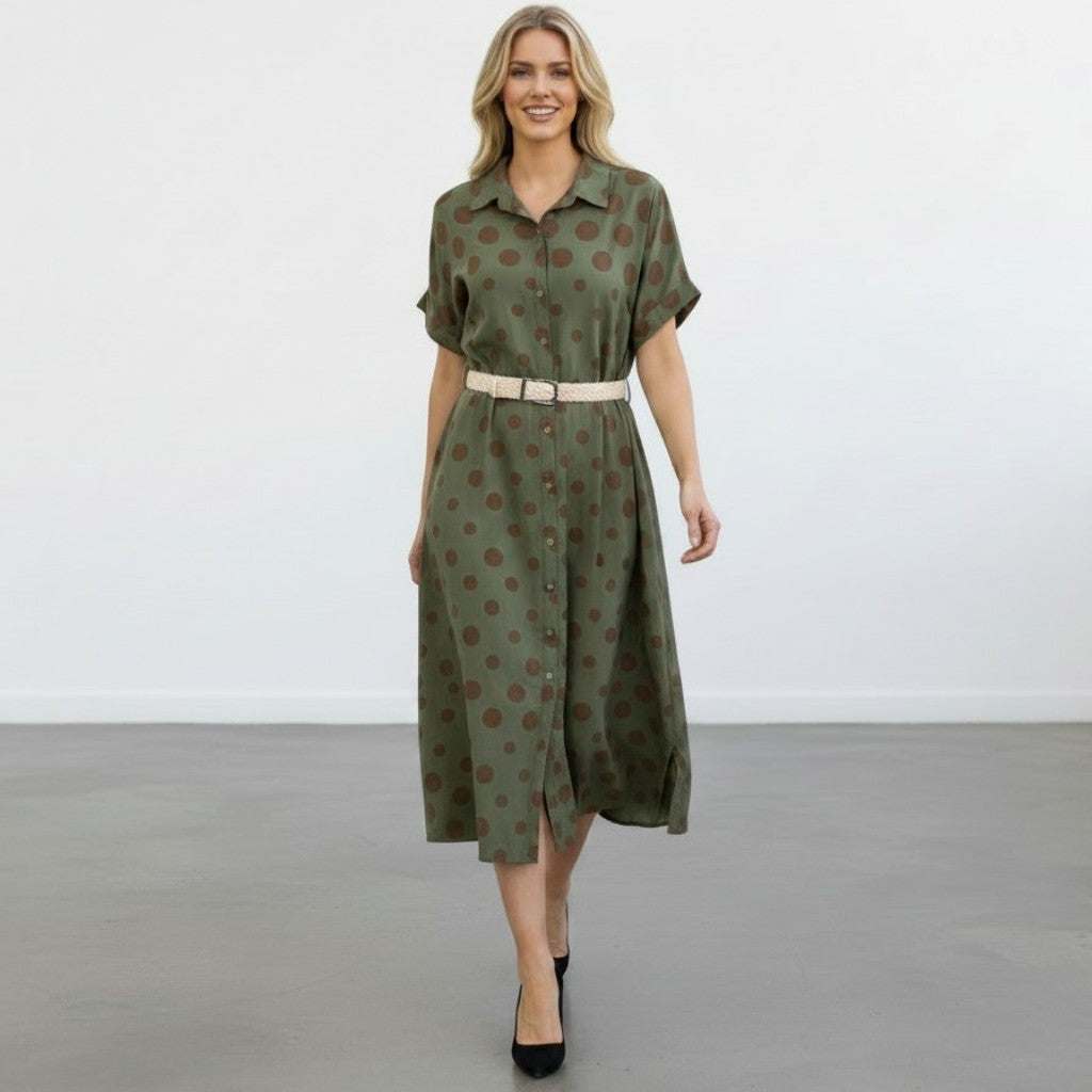 ABIGAIL COTTON POLKA MAXI DRESS