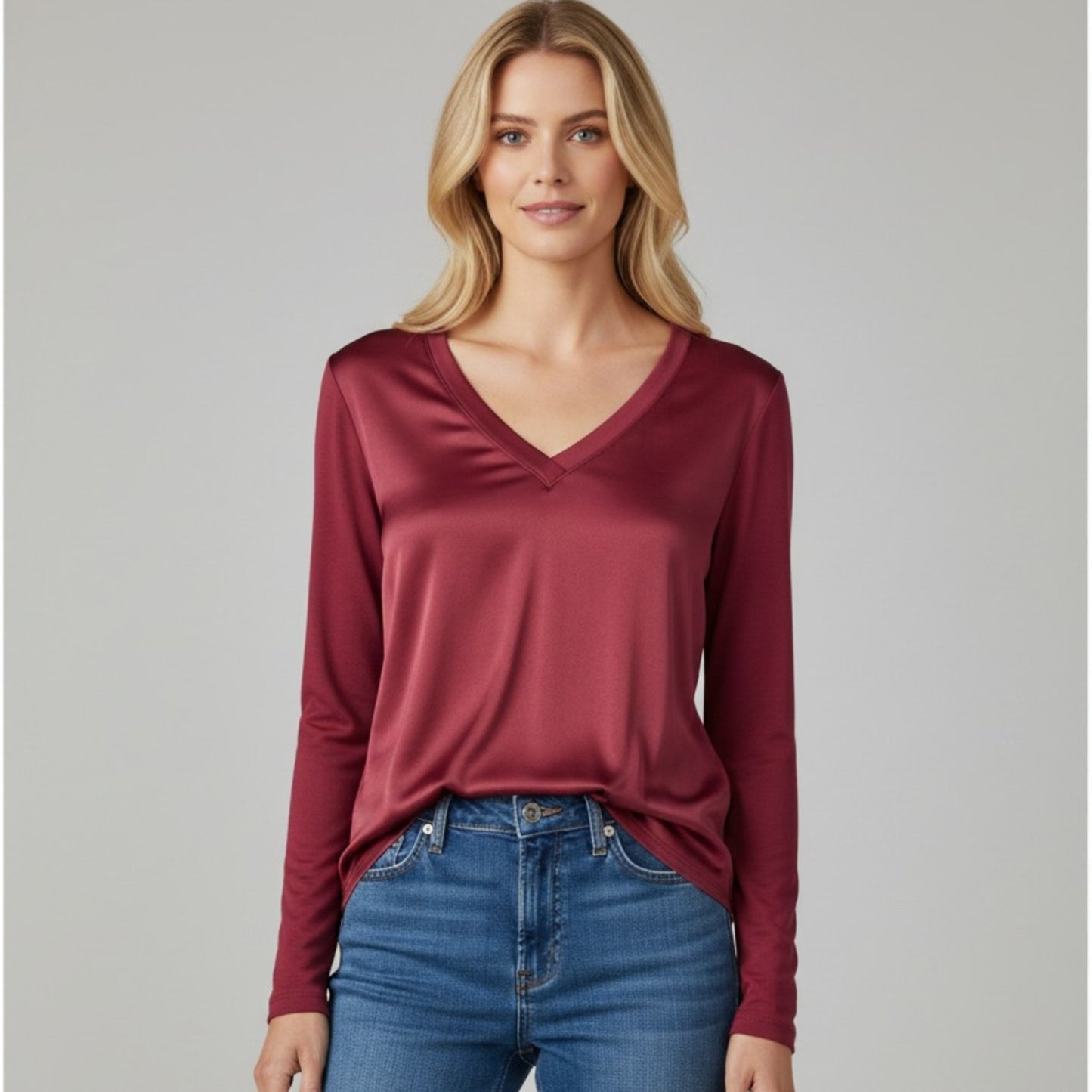 OAKLYN SATIN JERSEY KNIT TOP