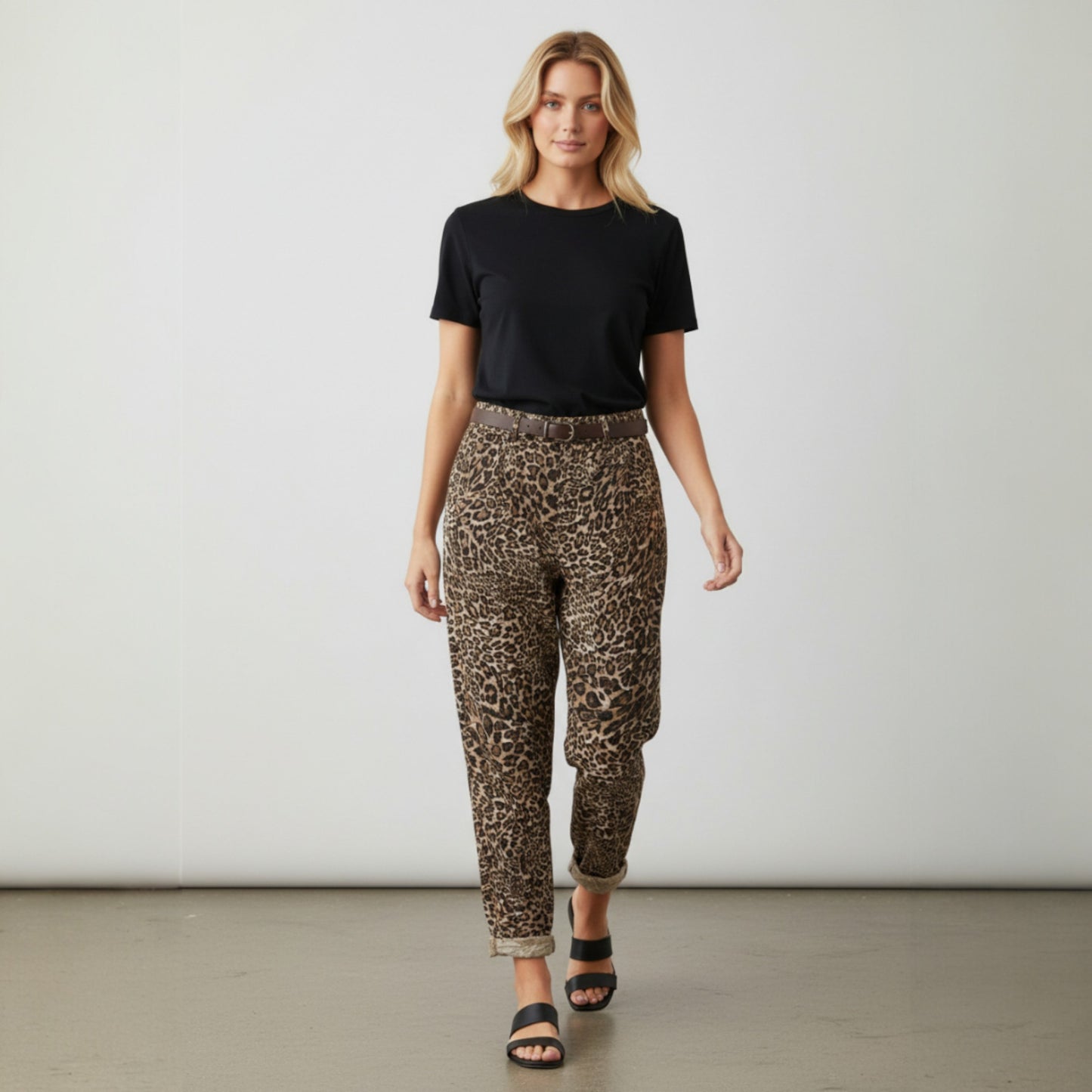 SINEAD VISCOSE ELASTANE ANIMAL PRINT PANTS