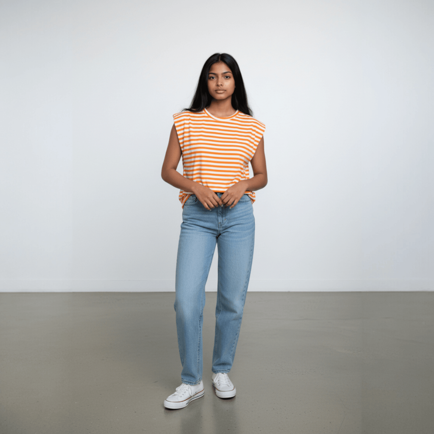 SHOULDER PAD KNIT TOP