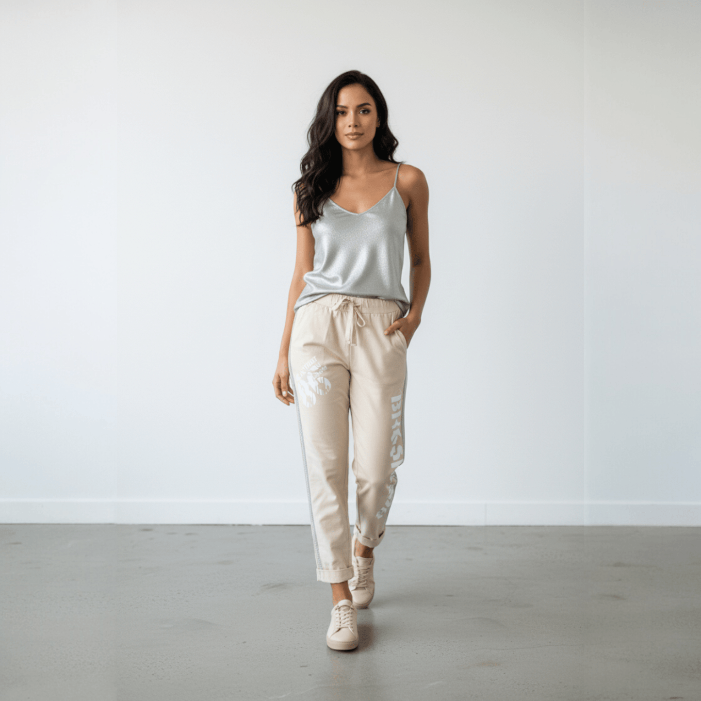 COTTON ELASTANE 86 PRINT PANTS