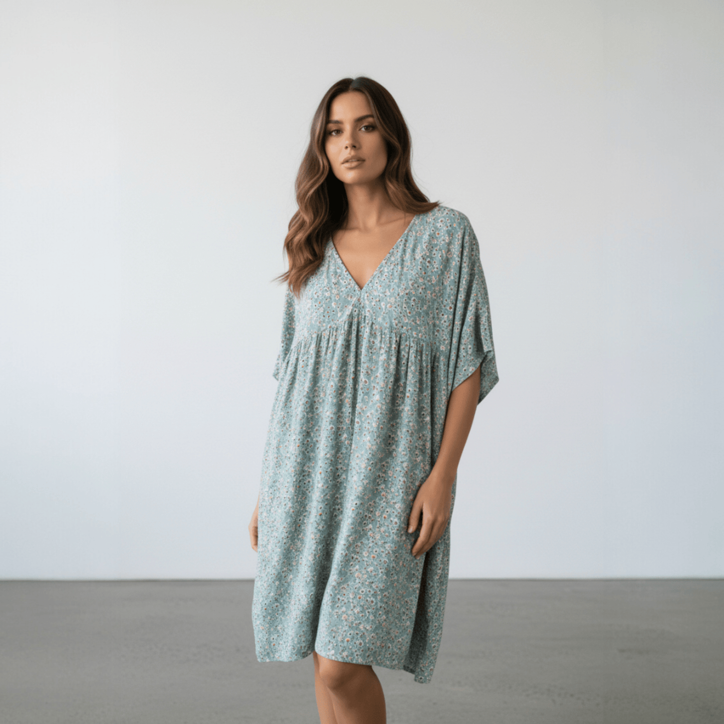 VISCOSE DRESS SMALL FLORAL PRINT