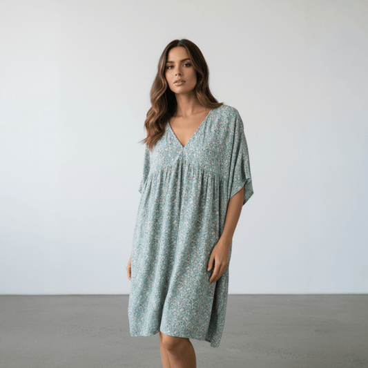 VISCOSE DRESS SMALL FLORAL PRINT