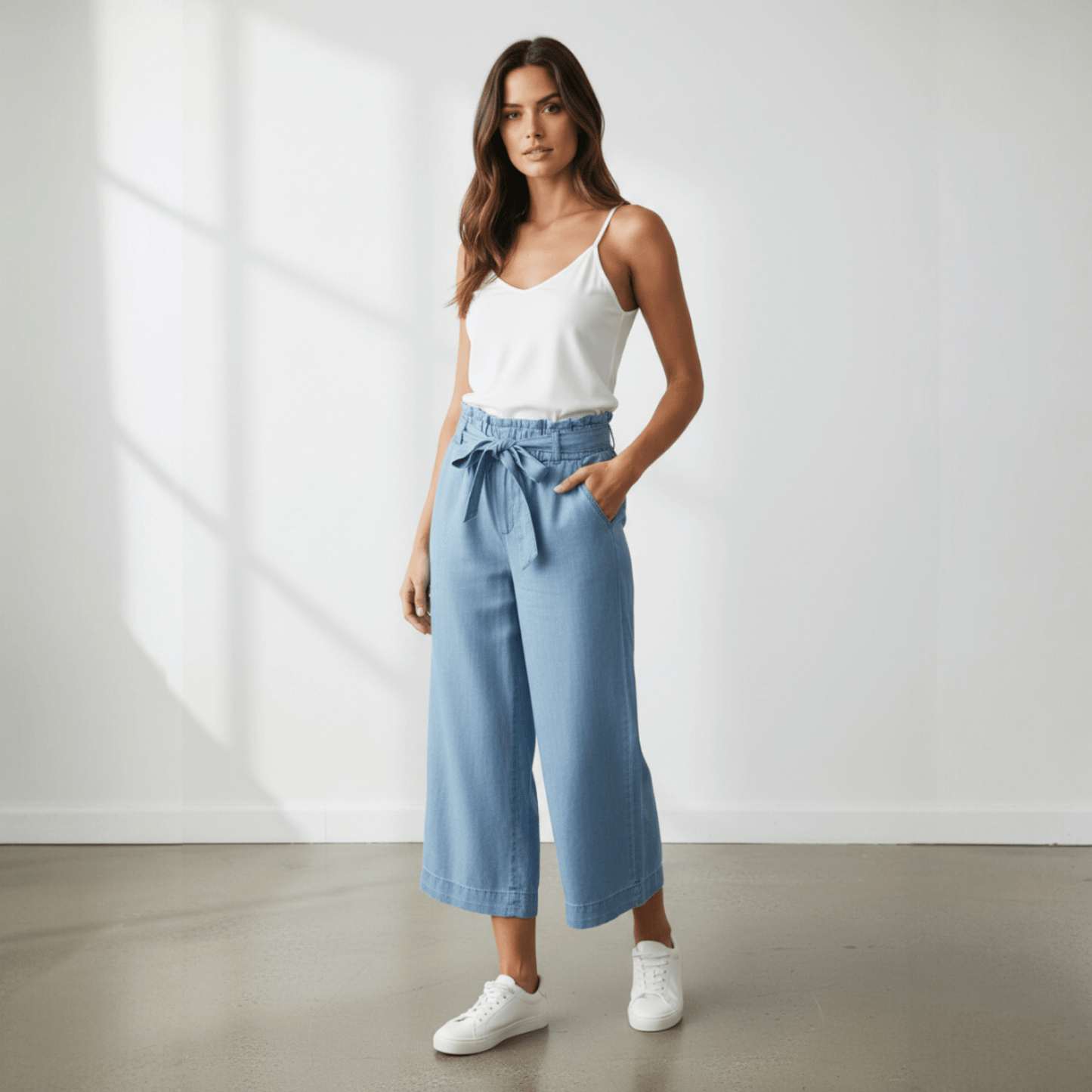 TENCEL DENIM FLARE PANTS