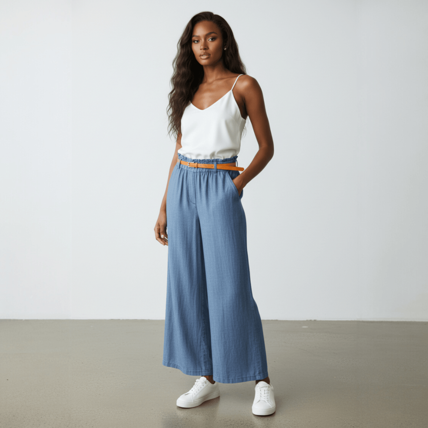 TENCEL DENIM FLARE PANTS