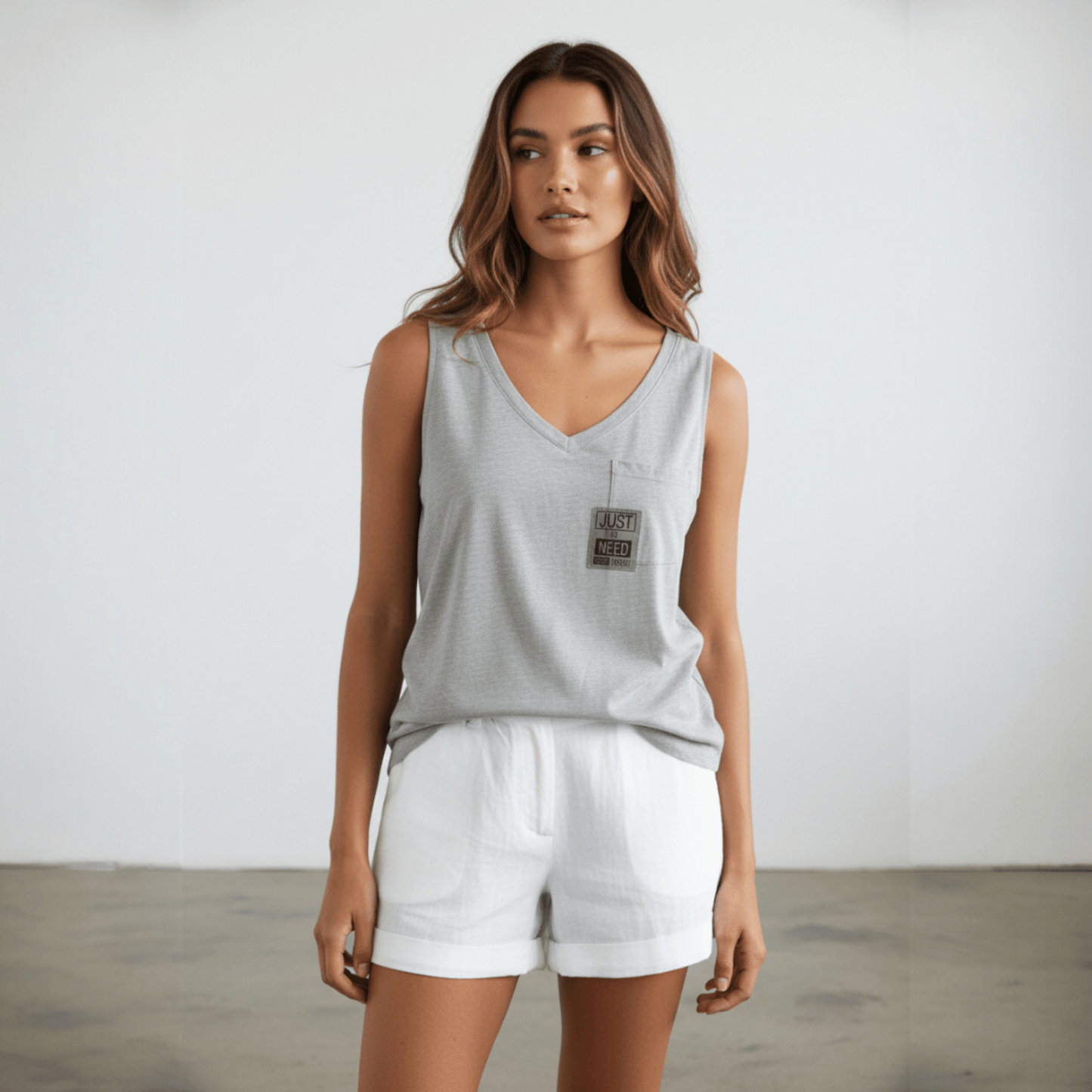 COTTON KNIT V-NECK VEST