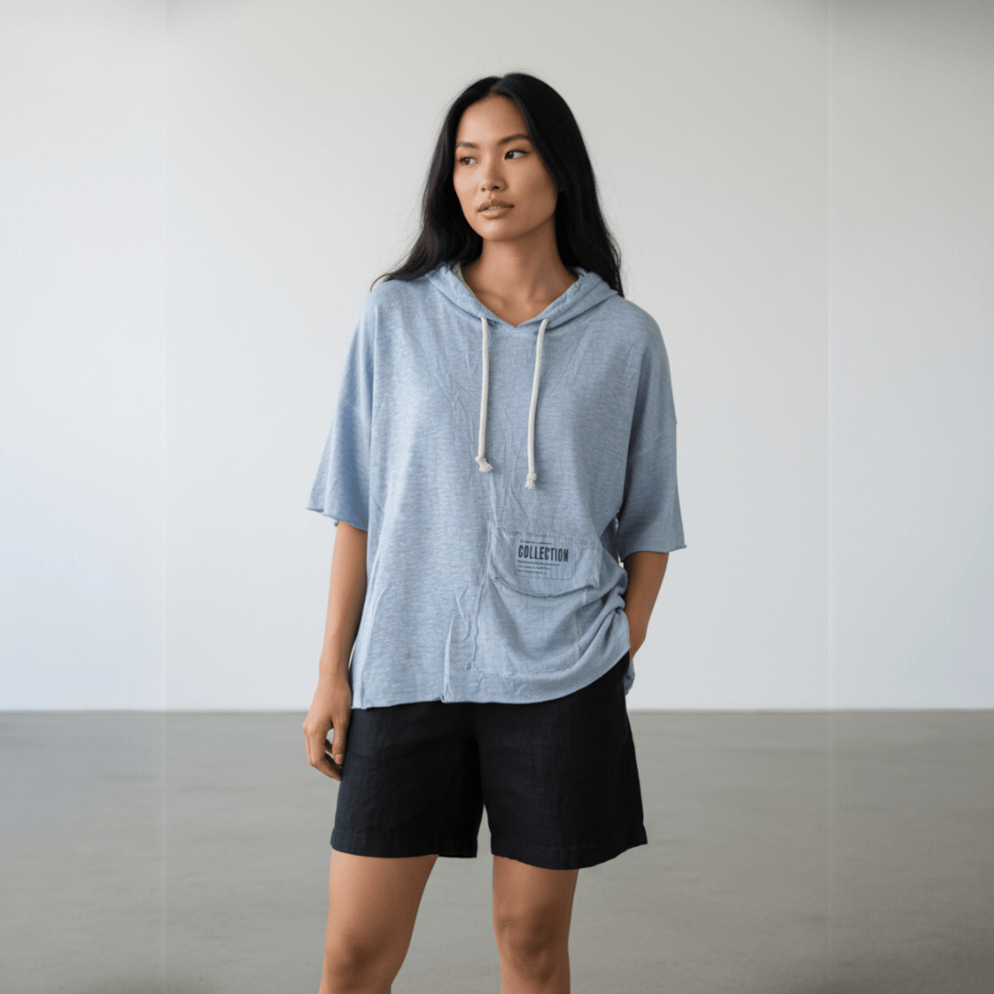 LIGHT KNIT TOP BIG POCKET