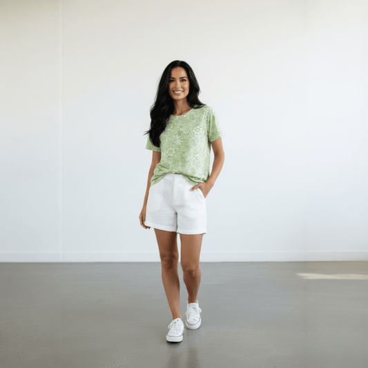 LIGHT KNIT FLORAL PRINT TOP