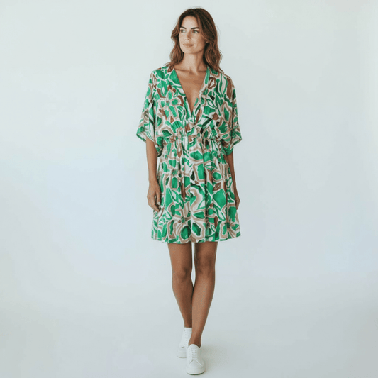 VISCOSE ELASTIC PRINT DRESS
