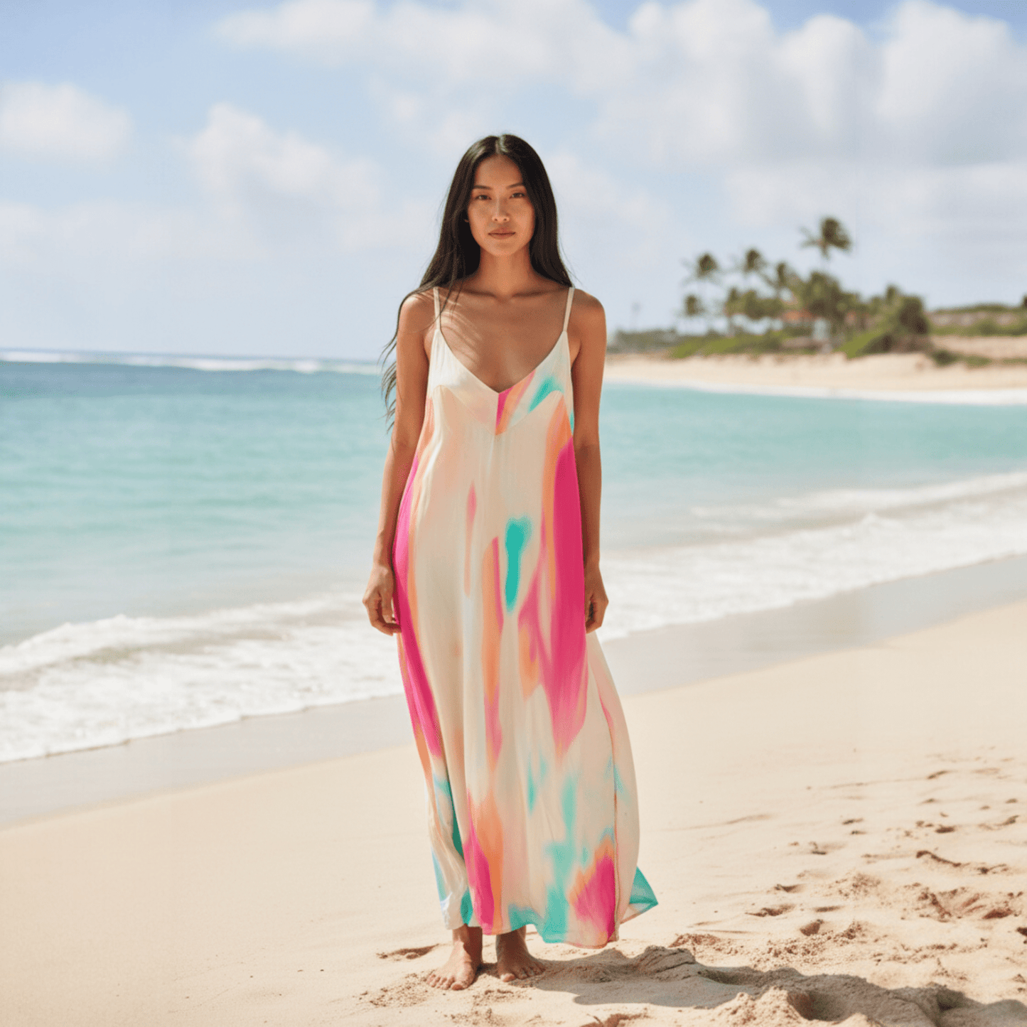 VISCOSE STRAP SUN DRESS