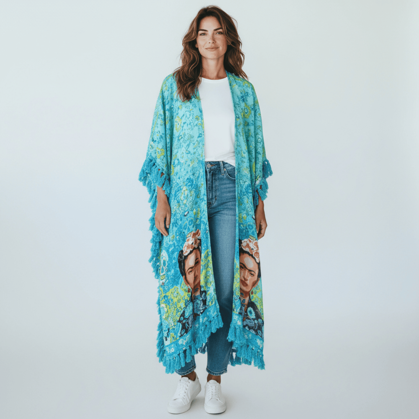 DAMARIS FRIDA KALO COTTON OPEN KAFTAN
