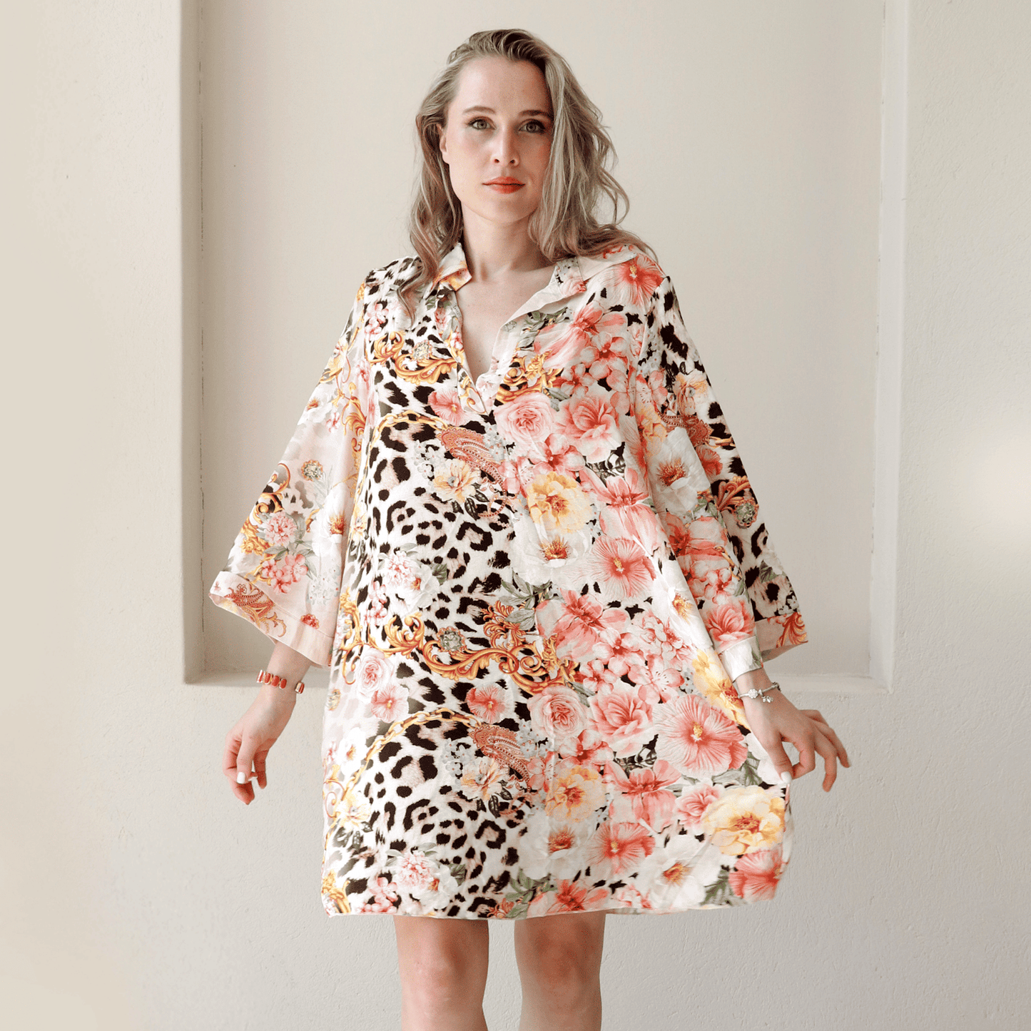 KATNISS SOFT SATIN VISCOSE SHIRT DRESS