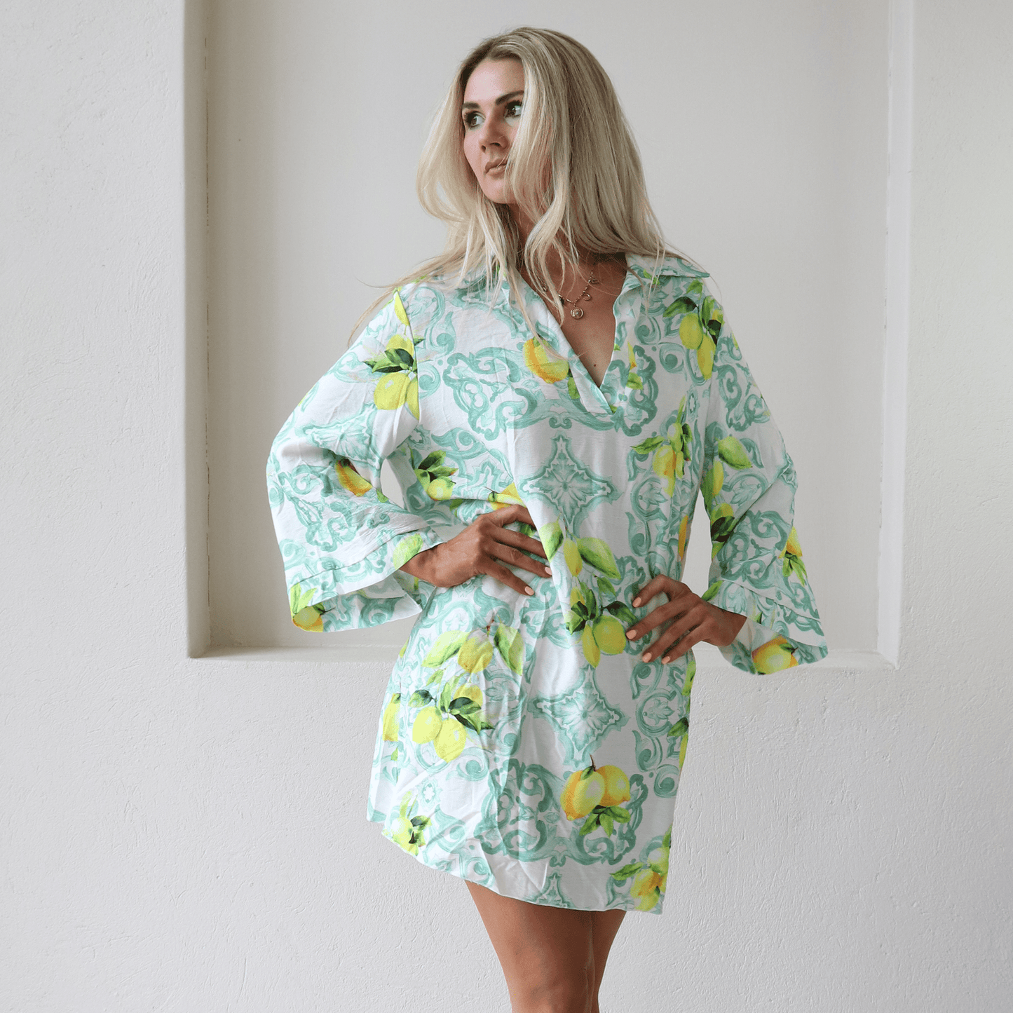 VIVIANNE SOFT SATIN VISCOSE SHIRT DRESS