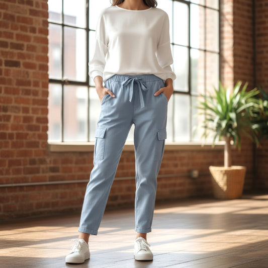 KINLEE VISCOSE ELASTANE CARGO POCKET PANTS