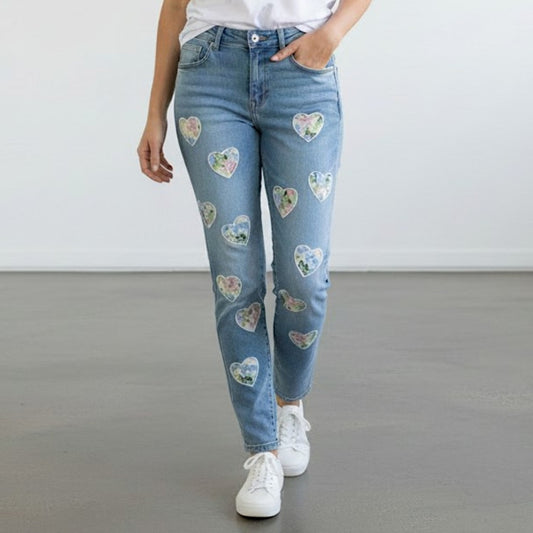 PATIENCE HEART JEANS DENIM