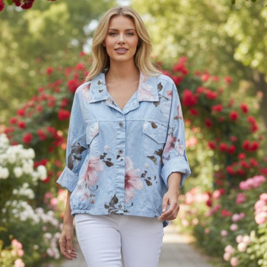 FLOSSIE LINEN FLORAL JACKET