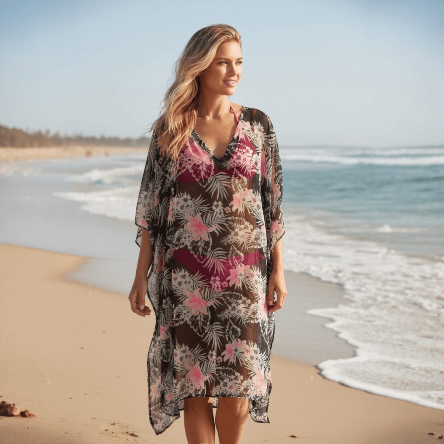 SHORT PRINT GEORGETTE KAFTAN