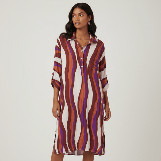 VISCOSE DRESS SHIRT WITH SLITS