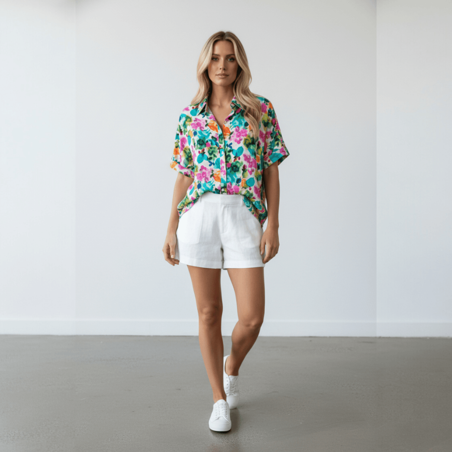 AZANIA VISCOSE BUTTON-UP SHIRT