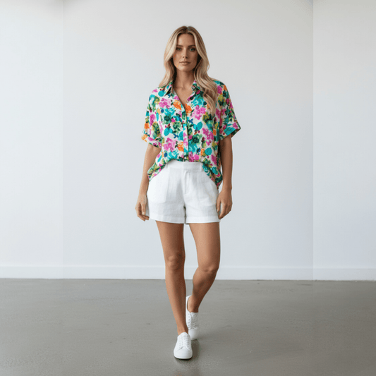 AZANIA VISCOSE BUTTON-UP SHIRT