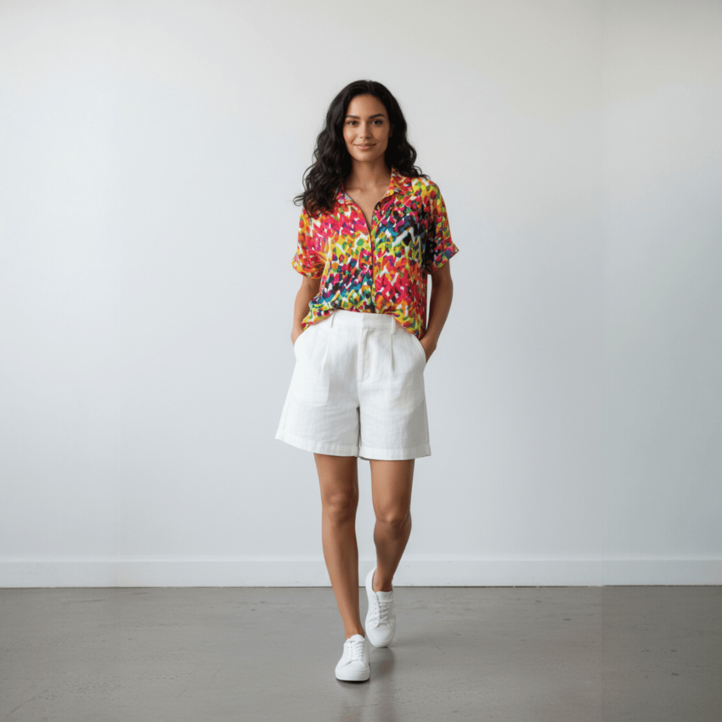 AZANIA VISCOSE BUTTON-UP SHIRT