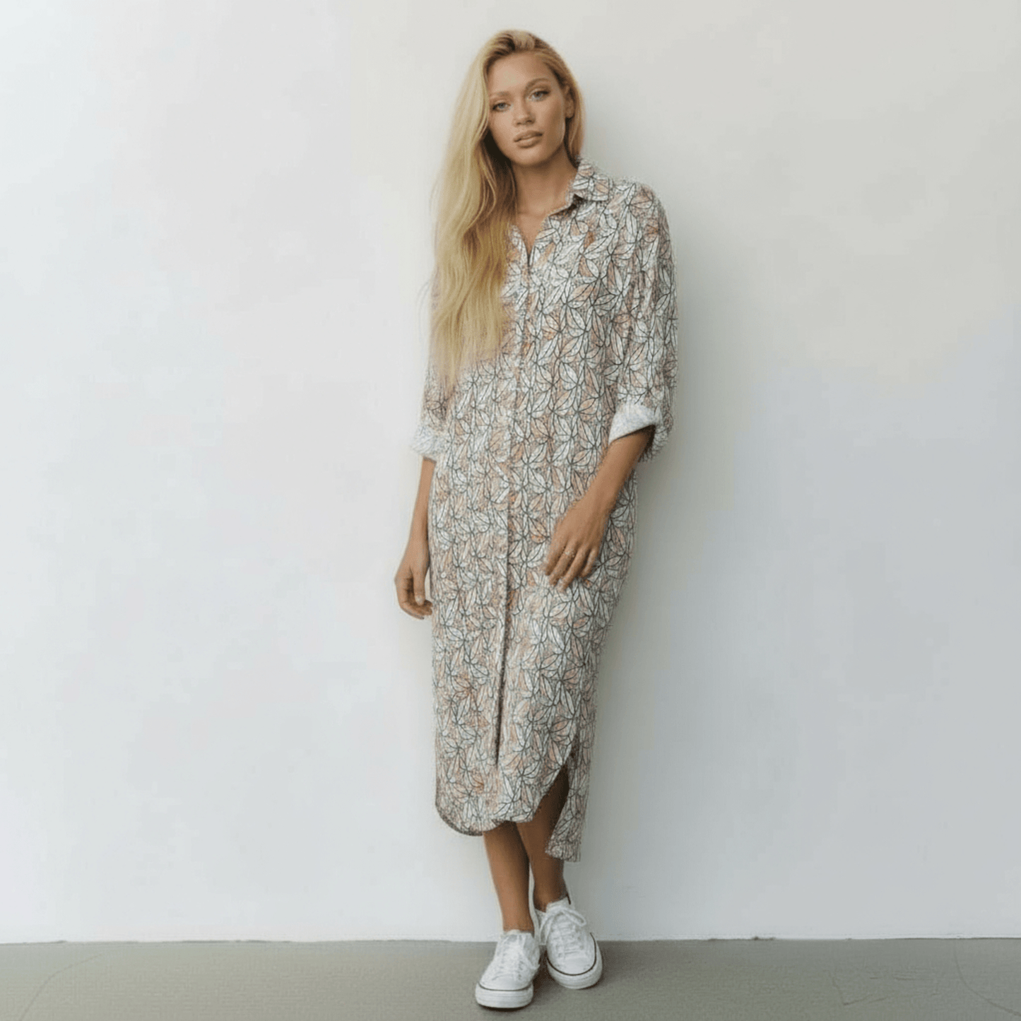 LORELAI VISCOSE PRINTED SHIRT DRESS