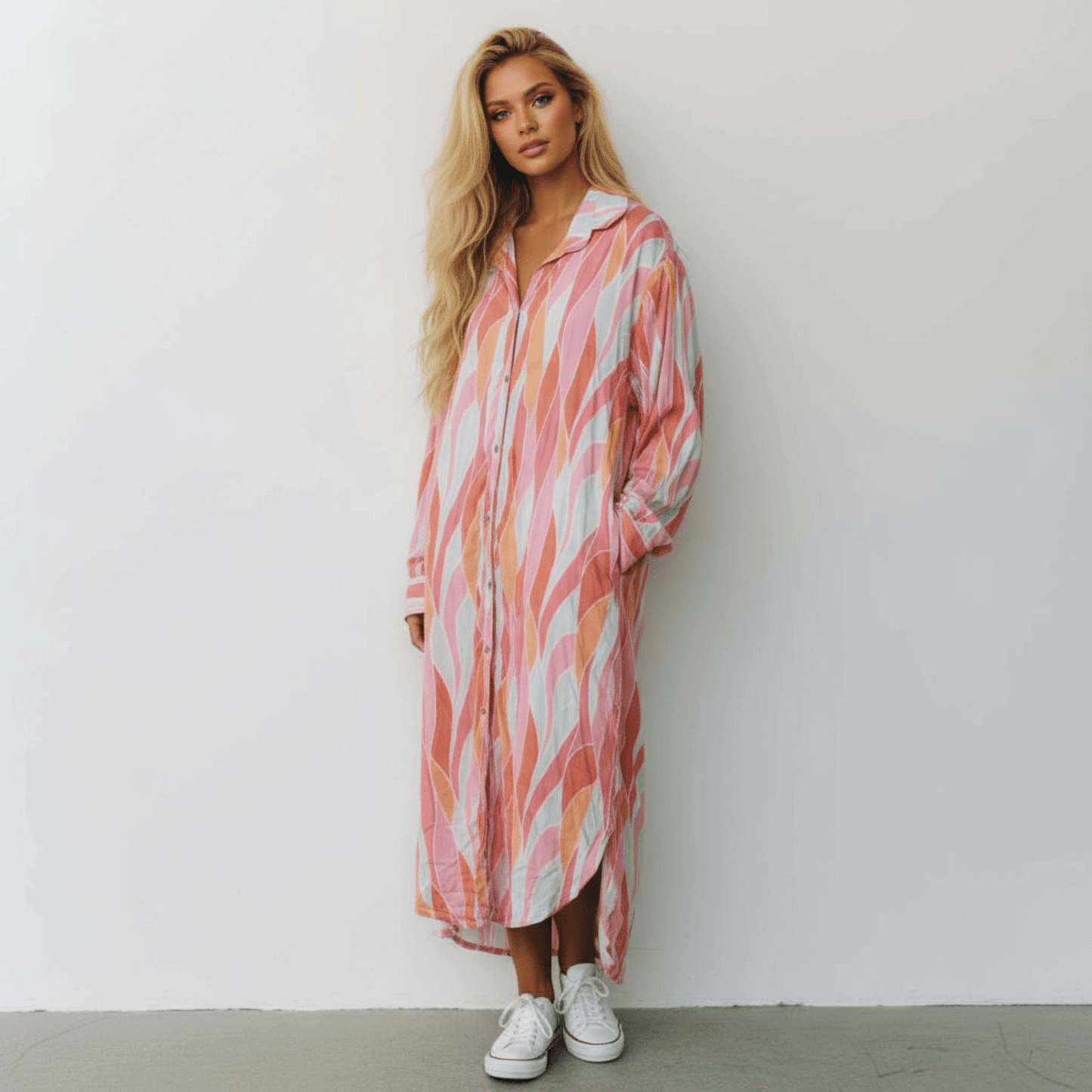 LORELAI VISCOSE PRINTED SHIRT DRESS