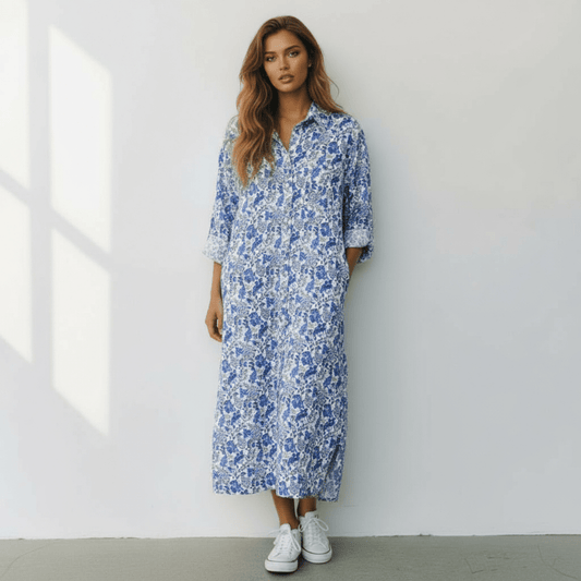 MAIVE COTTON PRINTED SHIRT DRESS