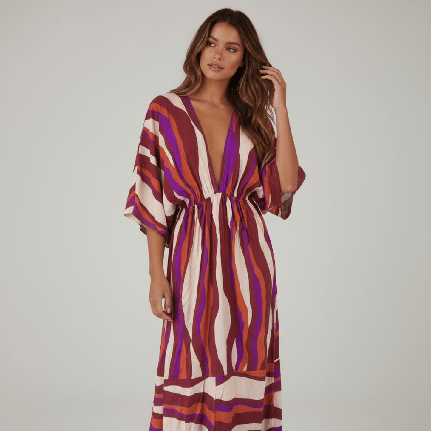 FREYA VISCOSE KIMONO MAXI DRESS