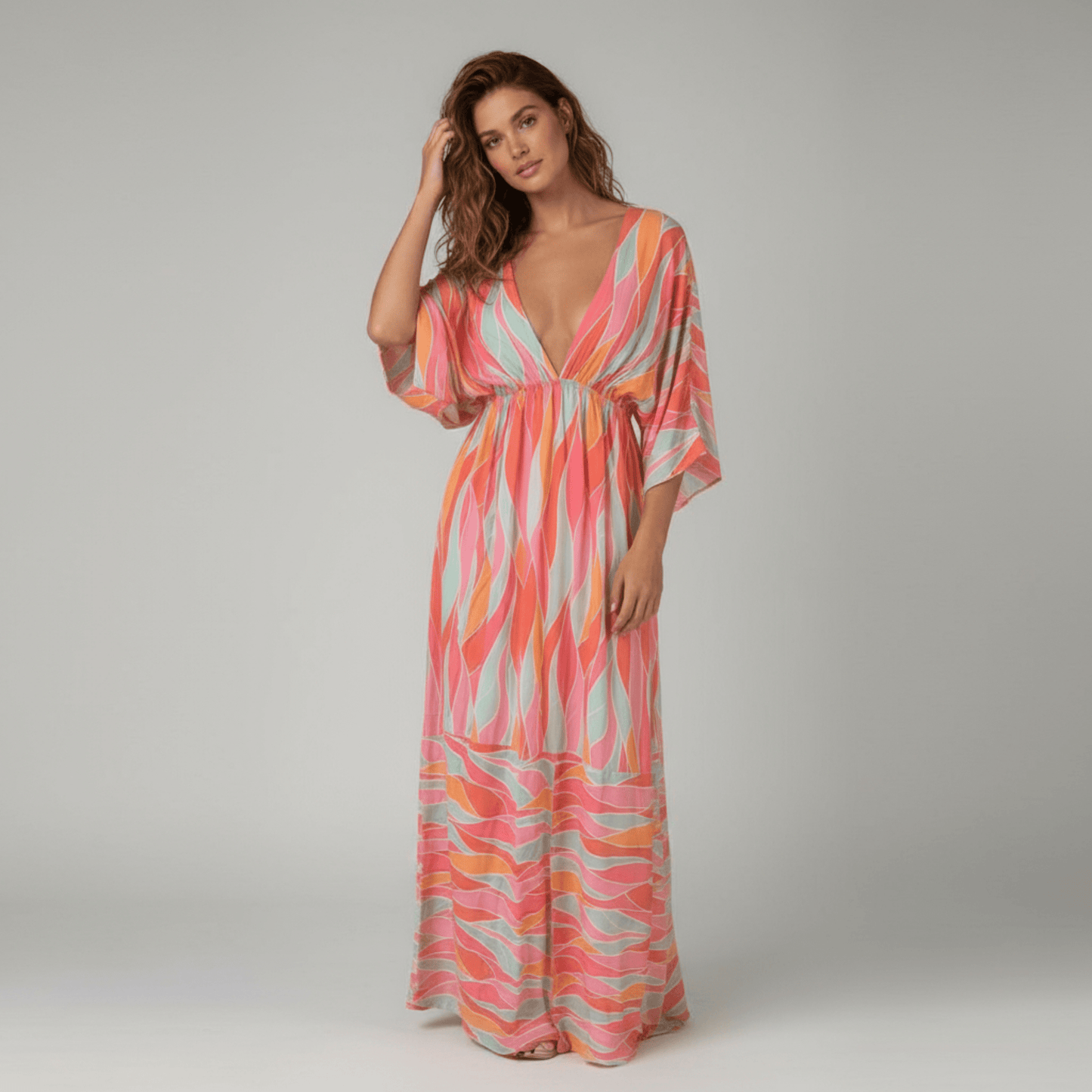 FREYA VISCOSE KIMONO MAXI DRESS