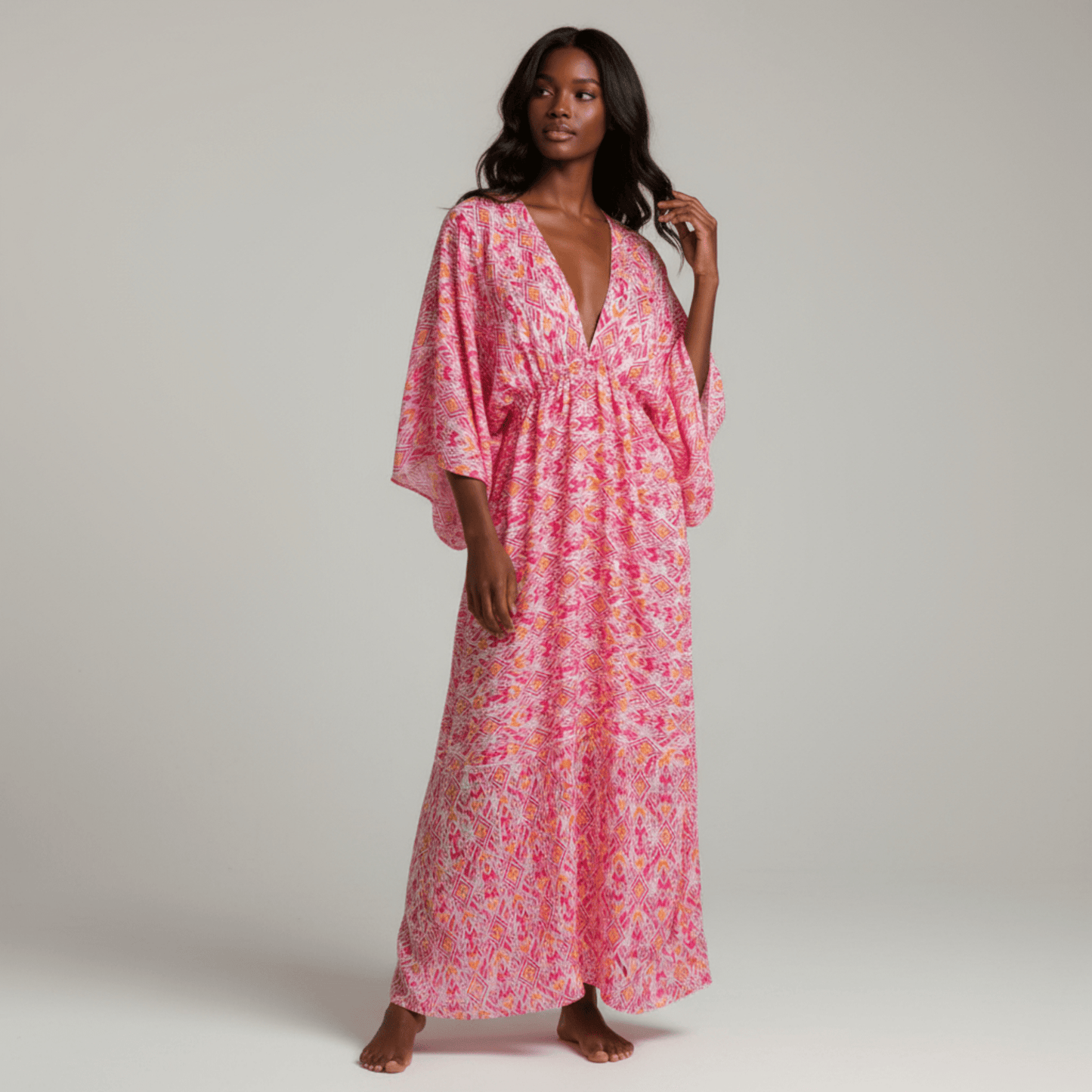 VERITY SATIN KIMONO MAXI DRESS