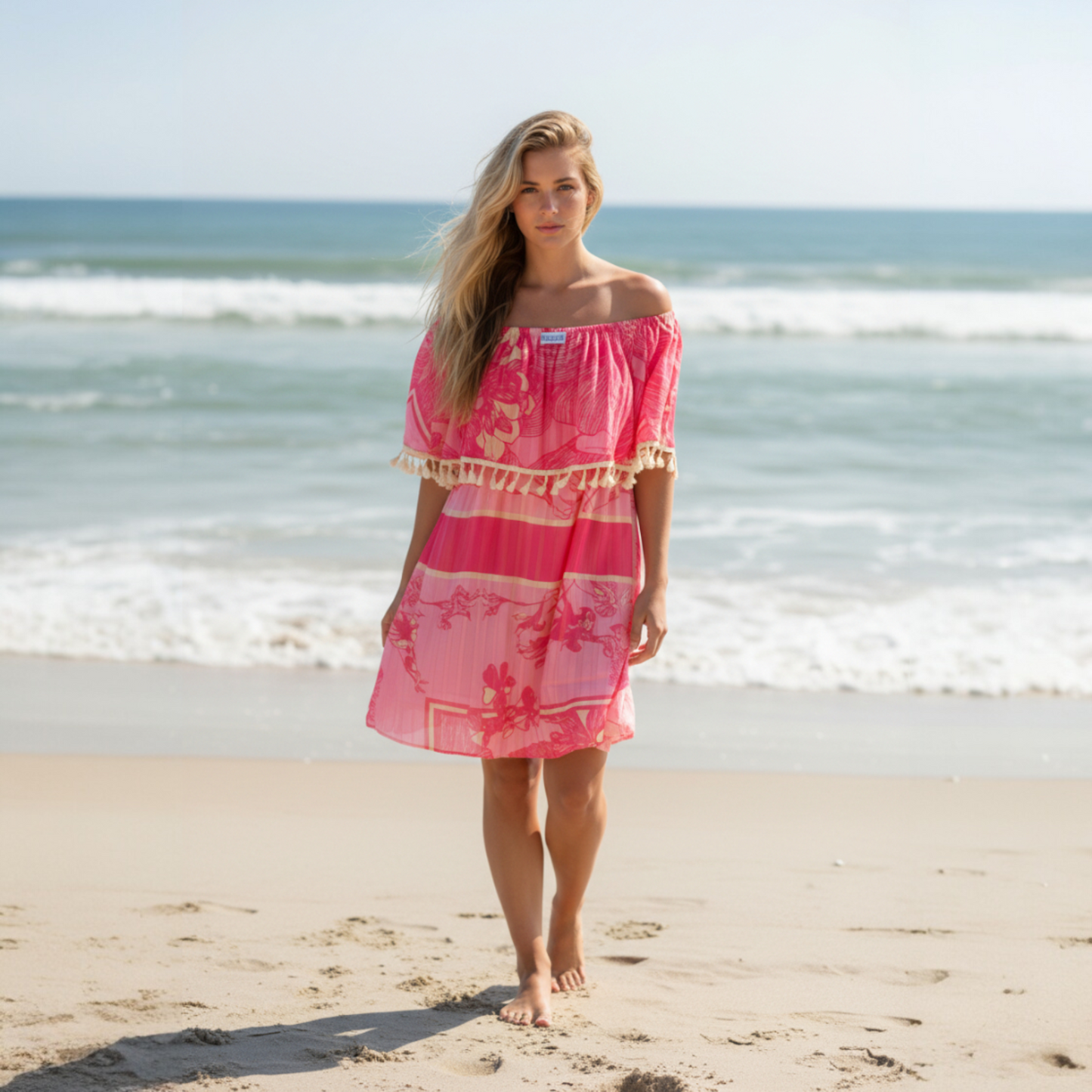 FRILL PEASANT SHORT DRESS