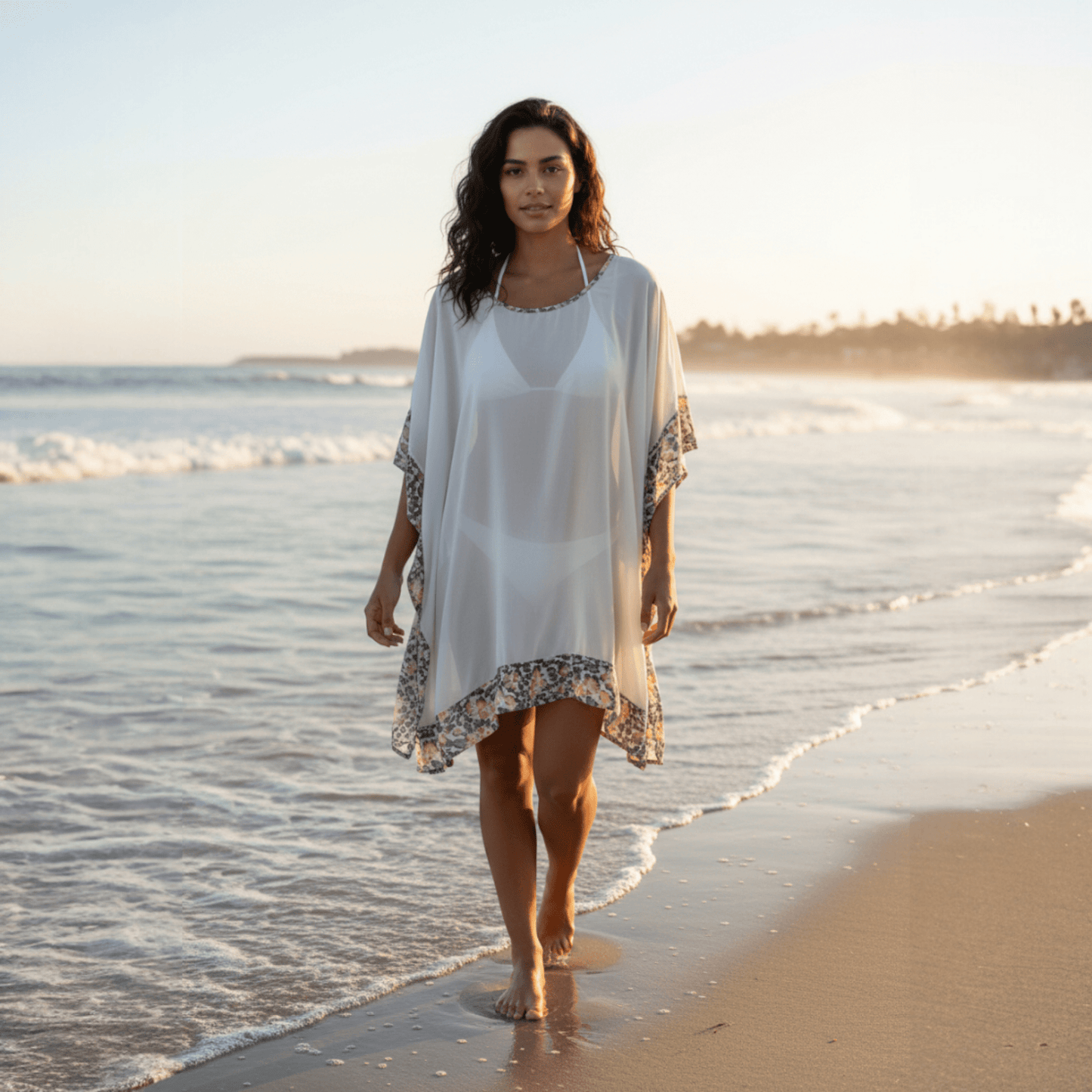 TALOOSHKA GEORGETTE BORDER KAFTAN