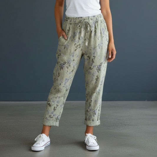 SARAI VISCOSE STRETCH SMALL FLORAL PANTS