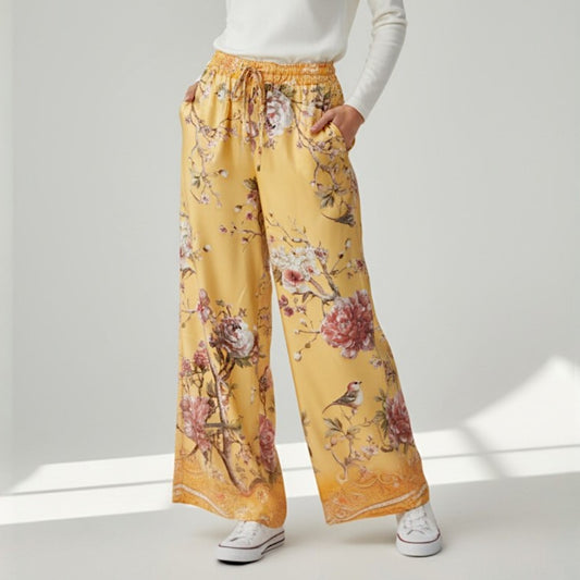 MILLY SILK MIX PRINTED PANTS