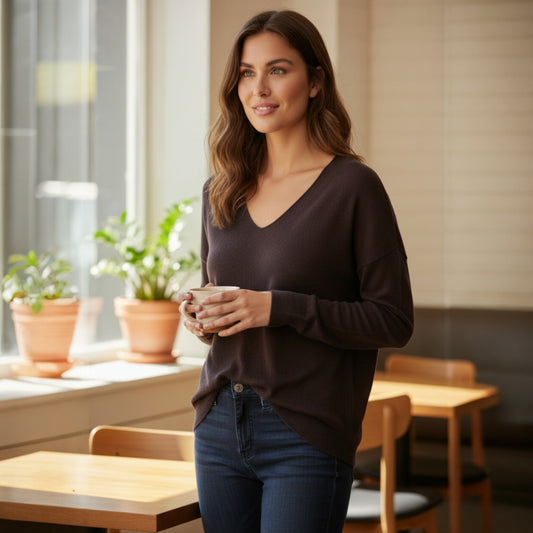 TEAGAN VISCOSE POLY SOFT KNIT TOP