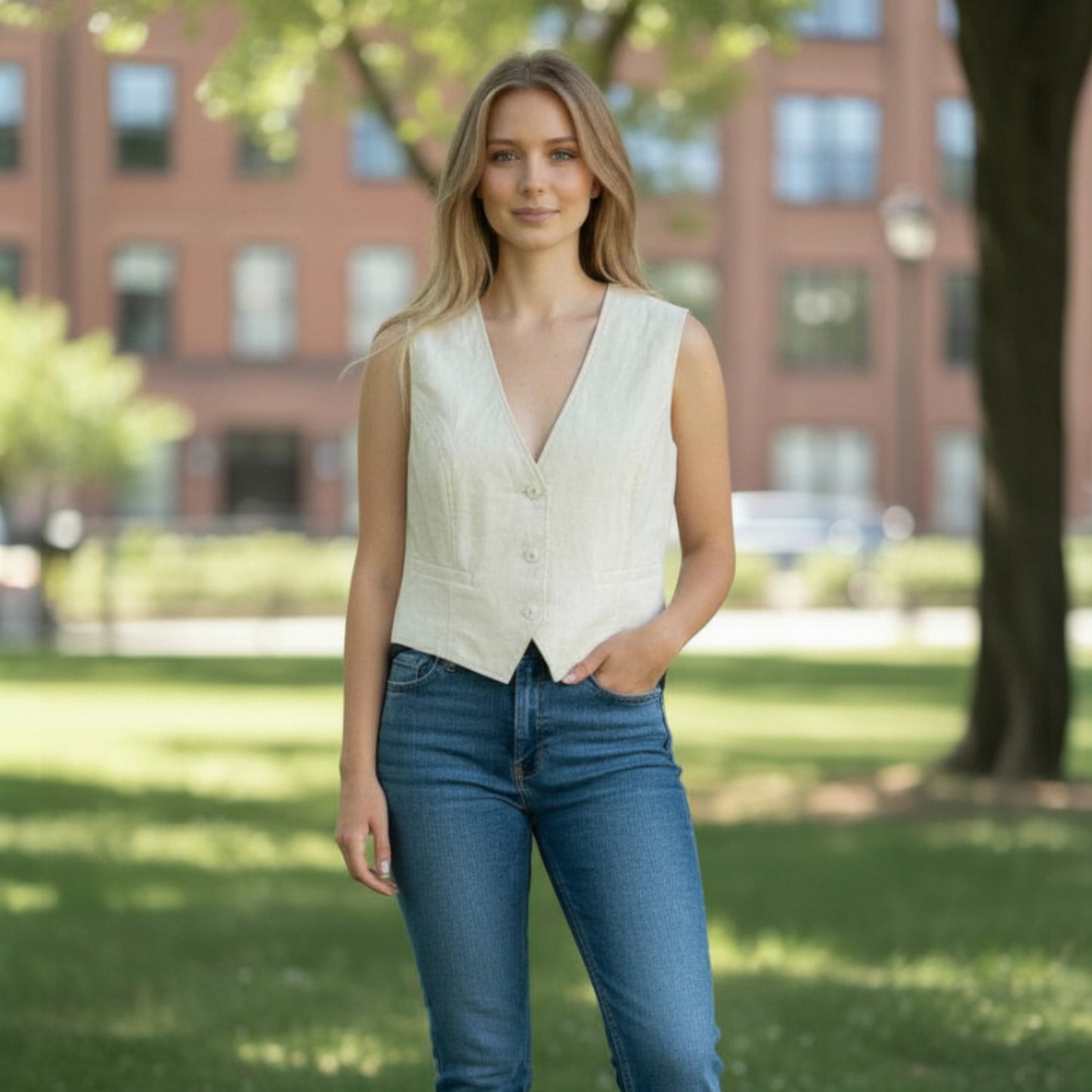 REIKO PLEATHER WAIST COAT