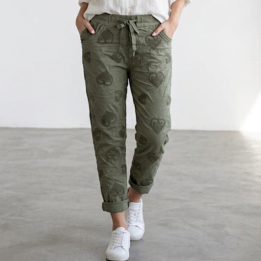 LEXLEY COTTON ELASTANE HEART PANTS