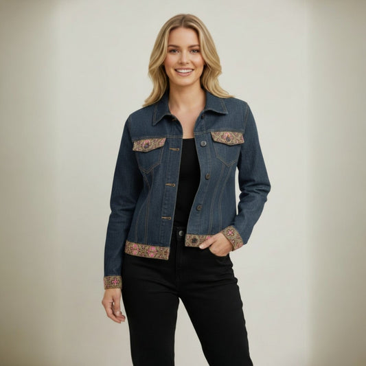 LIGHTWEIGHT SUMMER DENIM TRIM JACKET
